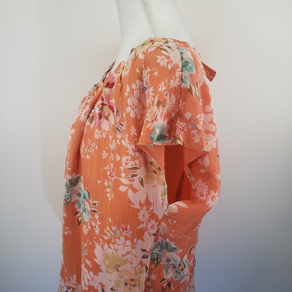 NEW LC Lauren Conrad Plus Size Top Peach 1X Blouse - Picture 5 of 11